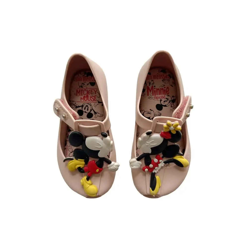 Mini Melissa Mickey + Minnie T-Strap Flats Size 7